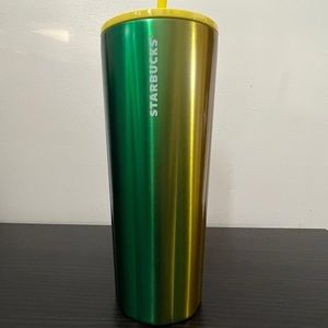 *NEW AND UNUSED* 🍋Starbucks 24oz speckled lemon lime ombré reusable tumbler🍋